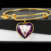 Samoyed Dog Print Heart Pendant Bangle-Free Shipping - Deruj.com