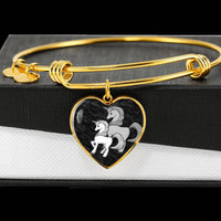 Cute Unicorn Print Heart Pendant Luxury Bangle-Free Shipping - Deruj.com