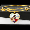 Lovely Horse Print Luxury Heart Charm Bangle-Free Shipping - Deruj.com