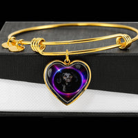 Black Labrador Dog Print Heart Pendant Bangle-Free Shipping - Deruj.com