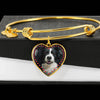 Border Collie Print Luxury Heart Charm Bangle-Free Shipping - Deruj.com