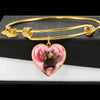 Boykin Spaniel Print Luxury Heart Charm Bangle-Free Shipping - Deruj.com