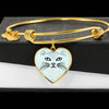 Cute Cat Face Print Heart Pendant Bangle-Free Shipping - Deruj.com