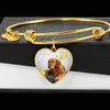 Cute Golden Retriever Print Luxury Heart Charm Bangle-Free Shipping - Deruj.com