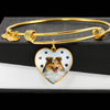 Shetland sheepdog Print Luxury Heart Charm Bangle-Free Shipping - Deruj.com