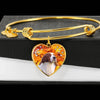 Cute Irish Red and White Setter Print Luxury Heart Charm Bangle-Free Shipping - Deruj.com