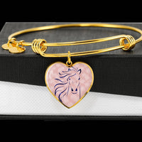Lovely Horse Art Print Heart Pendant Bangle-Free Shipping - Deruj.com