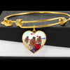 Clydesdale Horse Print Luxury Heart Charm Bangle-Free Shipping - Deruj.com