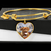 Dogue de Bordeaux Print Luxury Heart Charm Bangle-Free Shipping - Deruj.com