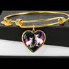 Devon Rex Cat Print Heart Pendant Bangle-Free Shipping - Deruj.com