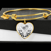 Paws Print Heart Pendant Bangle-Free Shipping - Deruj.com