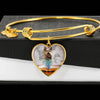 Berger Picard Print Luxury Heart Charm Bangle -Free Shipping - Deruj.com