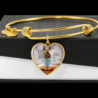 Berger Picard Print Luxury Heart Charm Bangle -Free Shipping - Deruj.com