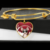 Chihuahua Print Heart Charm Bangle-Free Shipping - Deruj.com
