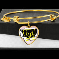 Cute Baby Elephant Print Heart Pendant Bangle-Free Shipping - Deruj.com