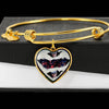 American Flag Skull Print Heart Pendant Bangle-Free Shipping - Deruj.com
