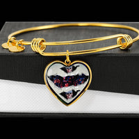 American Flag Skull Print Heart Pendant Bangle-Free Shipping - Deruj.com