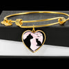 Cat Vector Art Print Heart Pendant Bangle-Free Shipping - Deruj.com