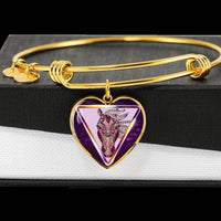 Horse Designer Art Print Heart Pendant Bangle-Free Shipping - Deruj.com