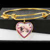 Golden Retriever Dog Print Heart Pendant Bangle-Free Shipping - Deruj.com