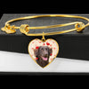 Flat Coated Retriever Print Luxury Heart Charm Bangle-Free Shipping - Deruj.com