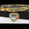 Cute Jack Russell Terrier On Window Print Heart Pendant Luxury Bangle-Free Shipping - Deruj.com