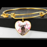 Cesky Terrier Print Luxury Heart Charm Bangle-Free Shipping - Deruj.com