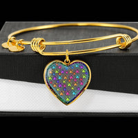 Colorful Paws Print Heart Pendant Bangle-Free Shipping - Deruj.com