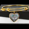 Blue Eyes Cat Print Heart Pendant Bangle-Free Shipping - Deruj.com