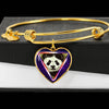 Cute Panda Art Print Heart Pendant Bangle-Free Shipping - Deruj.com