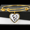 Lovely Dalmatian Dog Print Heart Pendant Bangle-Free Shipping - Deruj.com