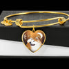 Akita Print Luxury Heart Charm Bangle -Free Shipping - Deruj.com
