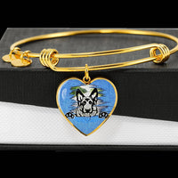 German Shepherd Dog Black Art Print Heart Pendant Bangle-Free Shipping - Deruj.com