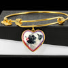 Cute Pug Dog Print Heart Pendant Bangle-Free Shipping - Deruj.com