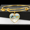 Mollies Fish Print Heart Pendant Luxury Bangle-Free Shipping - Deruj.com