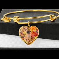 Cute Bullmastiff Print Luxury Heart Charm Bangle-Free Shipping - Deruj.com