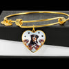 Bernese Mountain Dog Print Luxury Heart Charm Bangle-Free Shipping - Deruj.com
