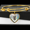 Korat Cat Print Heart Pendant Bangle-Free Shipping - Deruj.com