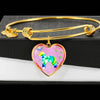 Bedlington Terrier Dog Art Print Heart Pendant Bangle-Free Shipping - Deruj.com