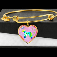 Bedlington Terrier Dog Art Print Heart Pendant Bangle-Free Shipping - Deruj.com