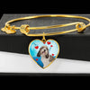 Petit Basset Griffon Vendeen Print Luxury Heart Charm Bangle-Free Shipping - Deruj.com