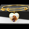 Golden Retriever Print Luxury Heart Charm Bangle-Free Shipping - Deruj.com