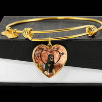 Cute Hovawart Dog Print Luxury Heart Charm Bangle-Free Shipping - Deruj.com