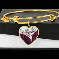 Chinese Crested Dog Art Print Heart Pendant Bangle-Free Shipping - Deruj.com