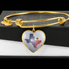 Pug Dog Texas Print Heart Pendant Luxury Bangle-Free Shipping - Deruj.com