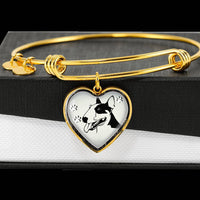 Bull Terrier Dog Art Print Heart Pendant Bangle-Free Shipping - Deruj.com