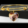 American Water Spaniel Print Luxury Heart Charm Bangle -Free Shipping - Deruj.com