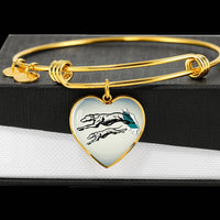 Greyhound Dog Art Print Heart Pendant Bangle-Free Shipping - Deruj.com