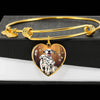 Cute Dalmatian Dog Print Luxury Heart Charm Bangle-Free Shipping - Deruj.com