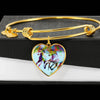 American Quarter Horse Print Heart Pendant Luxury Bangle-Free Shipping - Deruj.com